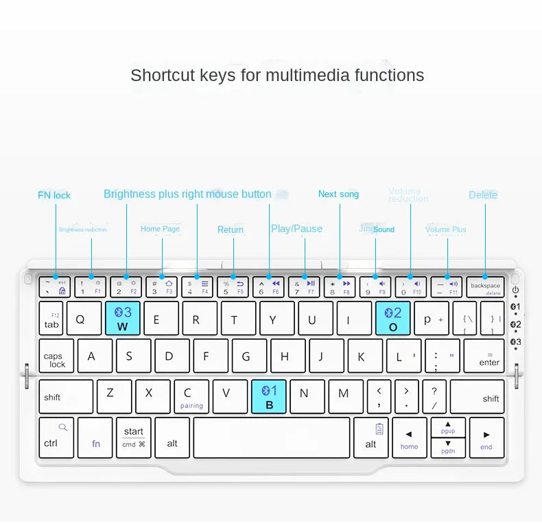 BOW HB199: Teclado Bluetooth Plegable y Compacto para iPad, iPhone y Android