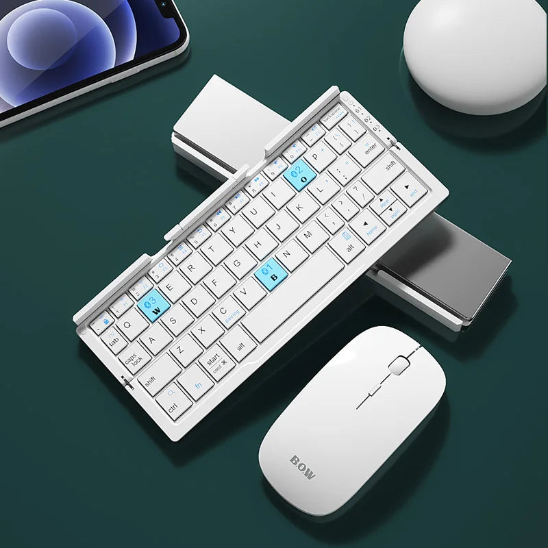 BOW HB199: Teclado Bluetooth Plegable y Compacto para iPad, iPhone y Android