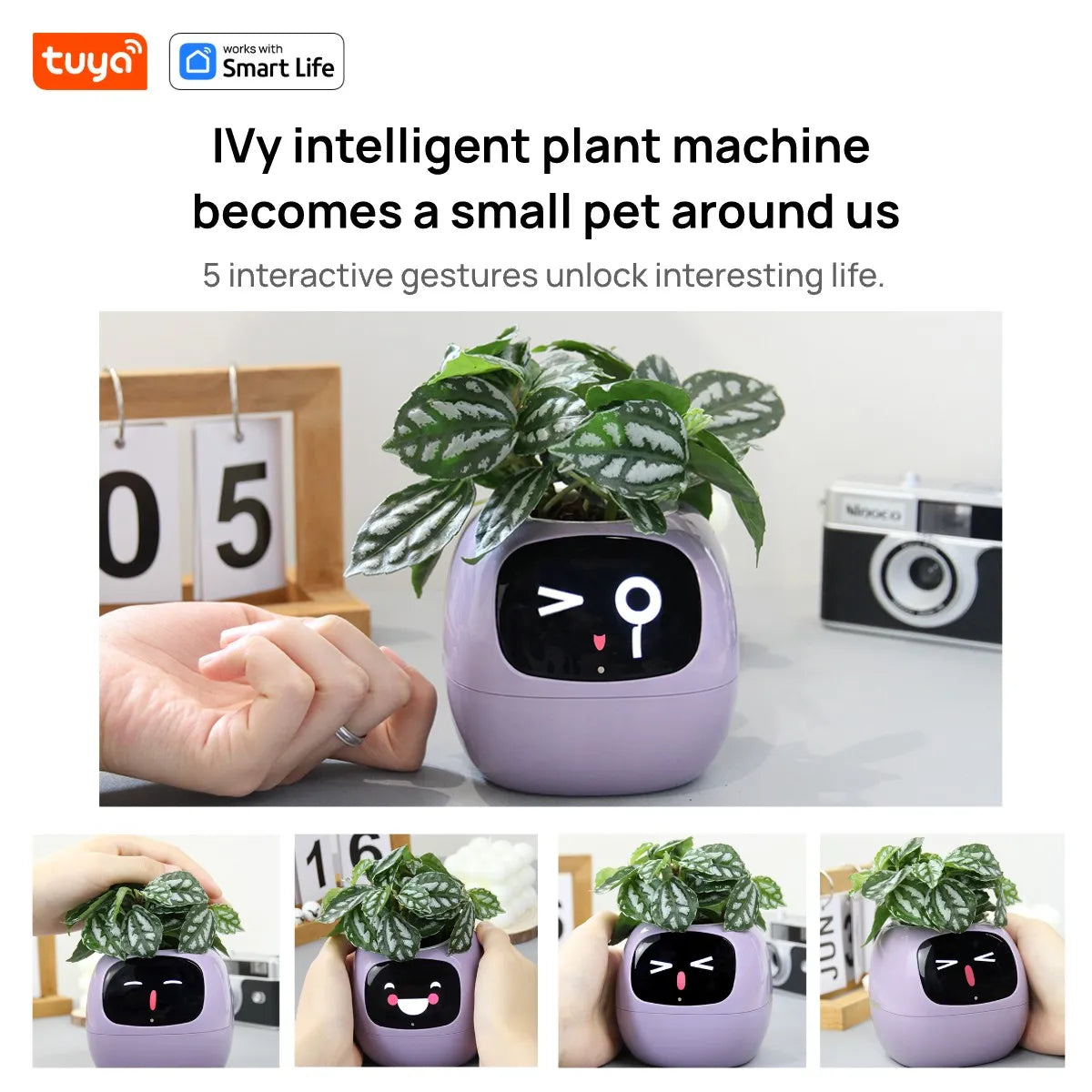 Tuya Ivy Smart Planter with 49 Expressions and 7 Sensors