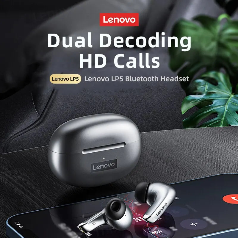 Auriculares Bluetooth Lenovo LP5 HiFi Impermeables con Micrófono