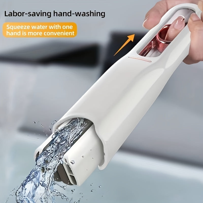 New Mini Portable Self-NSqueeze Mop Lazy No Hand Wash Strong Absorbent Mop Multifunction Handheld Squeeze Cleaning Mop Desk Window Glass Cleaner Kitchen Car Sponge Cleaning Mop Tool