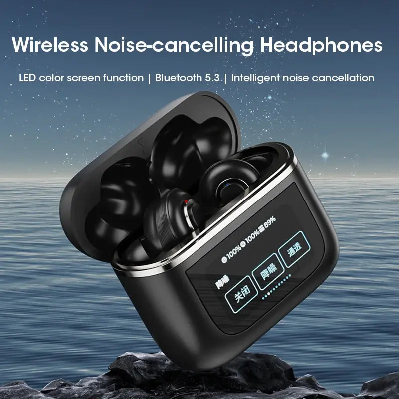 Wireless Headphones: Immerse Yourself in Sound with Noise Cancellation and LED Touch Screen